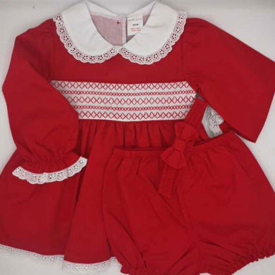 Mabini Girls Red Smock Dress