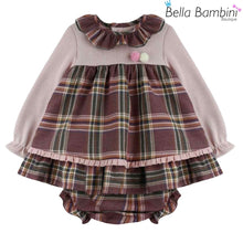 Load image into Gallery viewer, Baby Ferr Baby Girls Plum Check Dress