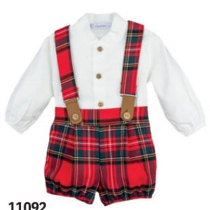 Calamaro Baby Boys Red Tartan  Set