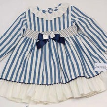 Load image into Gallery viewer, Ceyber Older Girls Navy Stripe Dress