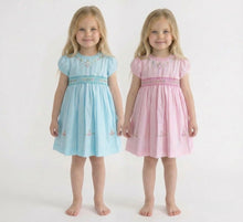 Load image into Gallery viewer, Mabini Girls Blue &amp; Pink Floral Smock
