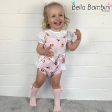 Load image into Gallery viewer, Ceyber Baby Girls Pink Teddy Romper