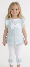 Load image into Gallery viewer, Mintini Girls Aqua Floral Dress &amp; Leggings