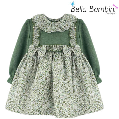 Baby Ferr Older Girls Green Floral Dress