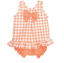 Load image into Gallery viewer, Calamaro Baby Girls Peach Check Jam Set