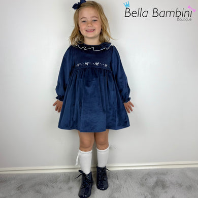 Dulce De Fresa Navy Velvet Dress