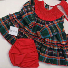 Load image into Gallery viewer, Ceyber Baby Girls Green Tartan Dress