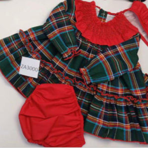 Ceyber Baby Girls Green Tartan Dress