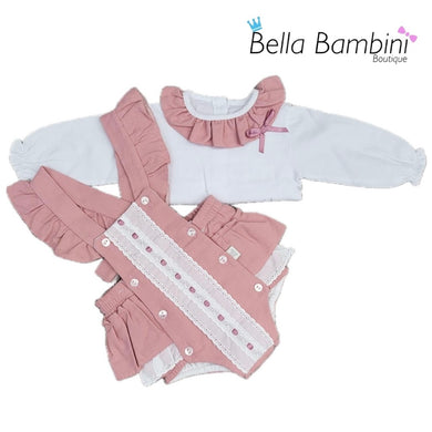 Baby Girls Dusky Pink Romper Set