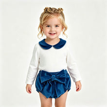 Load image into Gallery viewer, PRE ORDER Calamaro Baby Girls Royal Blue Velvet Jam Set