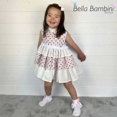 Ceyber Girls Pink Polka Puffball Style Dress