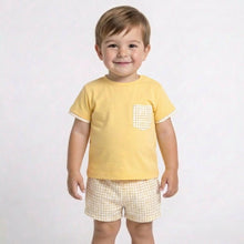 Load image into Gallery viewer, Rapife Boys Yellow Check Short Set