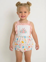 Load image into Gallery viewer, Easter Girls Peach Bunny Romper