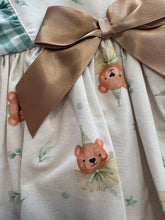 Load image into Gallery viewer, Ceyber Girls Green &amp; Beige Party Bear Dress