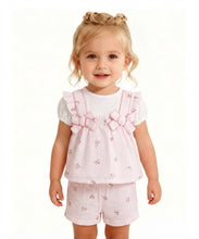 Load image into Gallery viewer, Mintini Girls Pink Crinkle Floral Suntop Set