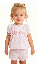 Load image into Gallery viewer, Mintini Girls Pink Crinkle Floral Suntop Set