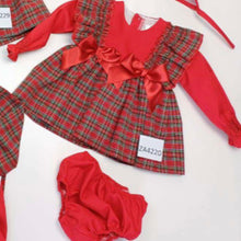 Load image into Gallery viewer, Ceyber Baby Girls Tartan Double Bow Dress