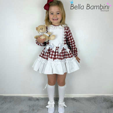 Ceyber Burgundy Check Dress