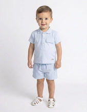 Load image into Gallery viewer, Mintini Boys Blue Polo Short Set
