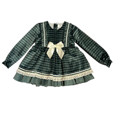 Ceyber Green Check Velvet Dress