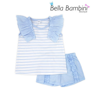 Rapife Girls Blue Stripe Short Set