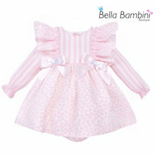 Load image into Gallery viewer, Wee Me Baby Girls Pink Floral and Stripe Dress