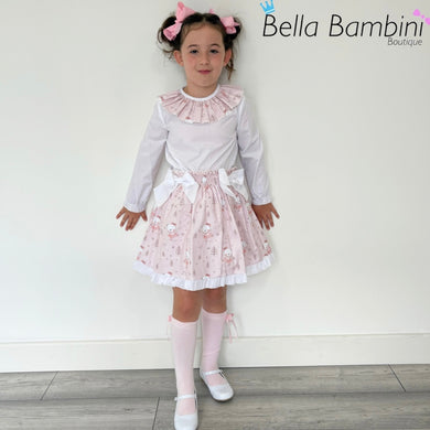Ceyber Girls Pink Ballerina Bear Skirt Set