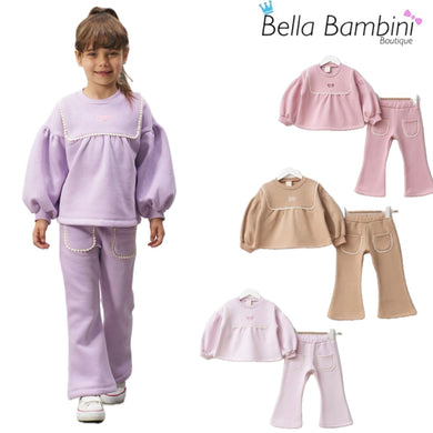 Bupper Older Girls Bow Bib Legging Set