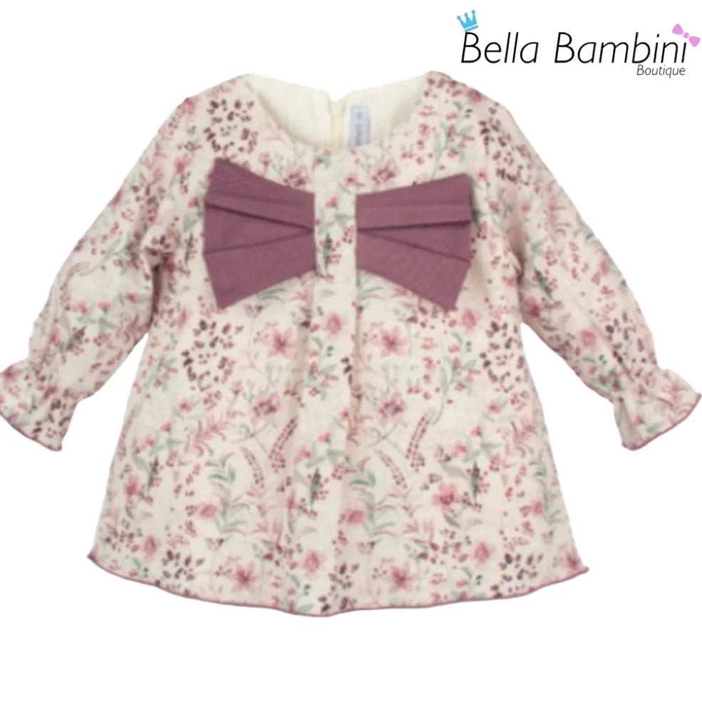 Calamaro Girls Plum Floral Dress