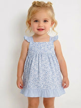 Load image into Gallery viewer, Rapife Girls Blue Ditsy Gingham Dress Set