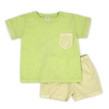 Load image into Gallery viewer, Rapife Older Boys Lime Stripe Short Set