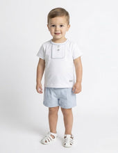 Load image into Gallery viewer, Mintini Boys Blue Jacquard Jam Set