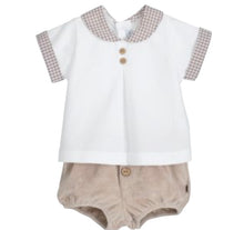 Load image into Gallery viewer, Calamaro Baby Boys Beige Gingham Jam Set