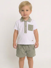 Load image into Gallery viewer, Mintini Boys Sage Pocket Polo Short Set