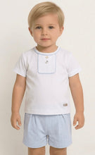 Load image into Gallery viewer, Mintini Boys Blue Jacquard Jam Set