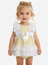 Load image into Gallery viewer, Ceyber Baby Girls Lemon and White Dress