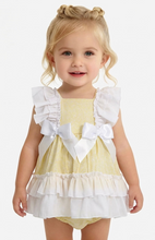 Load image into Gallery viewer, Ceyber Baby Girls Lemon and White Dress