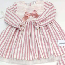 Load image into Gallery viewer, Ceyber Older Girls Dusky Pink Stripe Dress