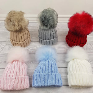 Faux Fur Single Pom Hat