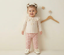 Load image into Gallery viewer, Tongs Baby Girls Gingham Bow Set