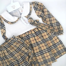 Load image into Gallery viewer, Mabini Girls Beige Check Smock Dress