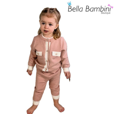 Beau Kids Pink and Cream Knit Set