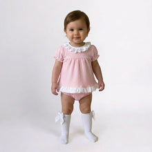 Load image into Gallery viewer, Calamaro Baby Girls Pink Bow Jam Set