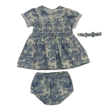 Load image into Gallery viewer, Mabini Girls Blue Vintage Smock