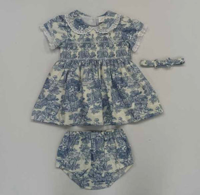 Mabini Girls Blue Vintage Smock
