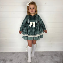 Load image into Gallery viewer, Ceyber Green Check Velvet Dress