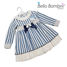 Load image into Gallery viewer, Ceyber Older Girls Navy Stripe Dress