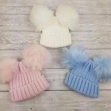 Load image into Gallery viewer, Faux Fur Double Pom Hat