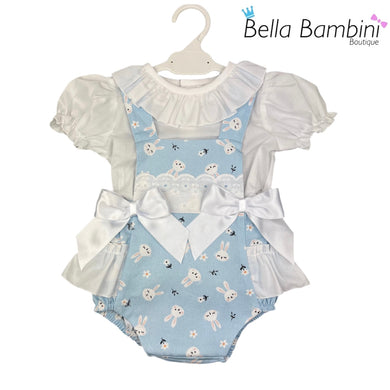 Ceyber Baby Girls Blue Bunny Romper