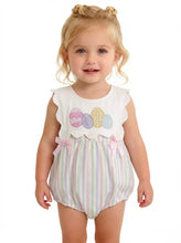Load image into Gallery viewer, Easter Girls Pastel Stripe Egg Romper